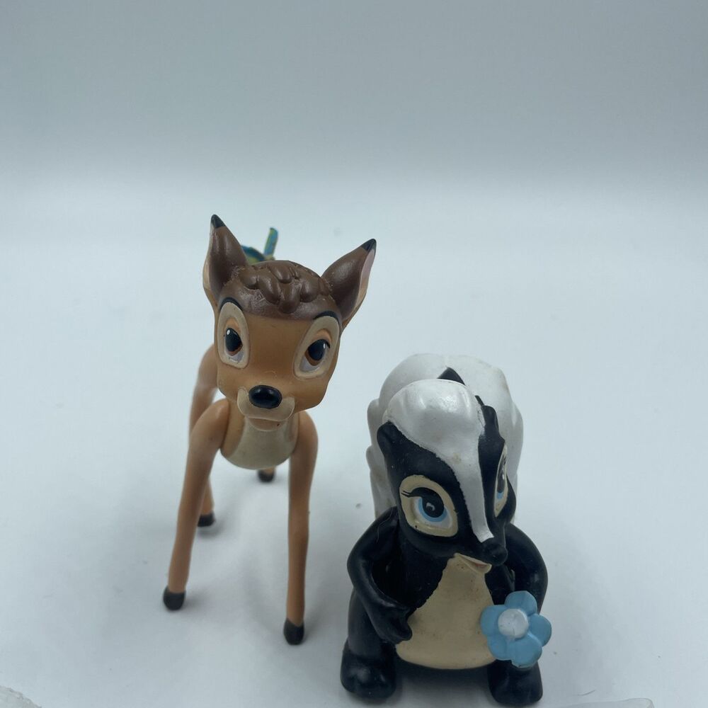 Vintage 1988 McDonald's Happy Meal Toys Disney's Bambi AND Flower the Skunk Cute